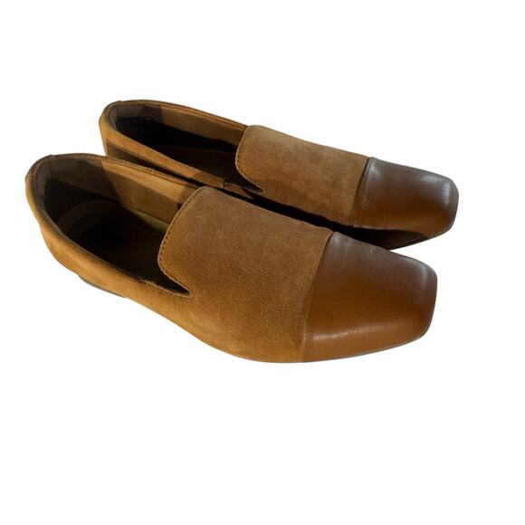 Clarks Collection Suede Cap Toe Loafer Tilmont Step Camel Tan Slip On Comfy 8.5M - Picture 4 of 9